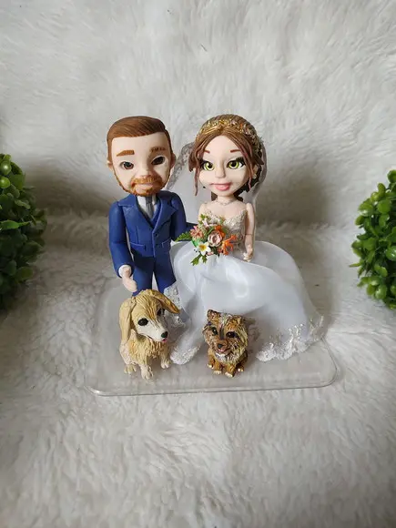 Topo de Casamento Personalizado com 2 Pets