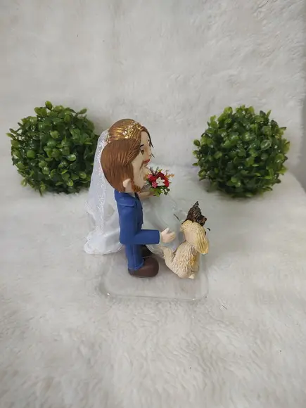 Topo de Casamento Personalizado com 2 Pets