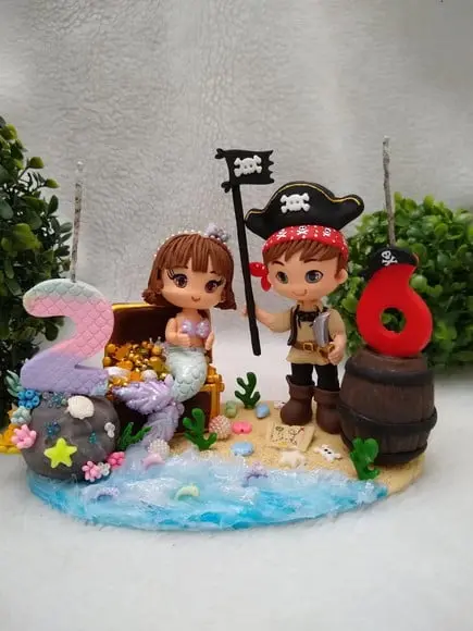 Topo Sereia e pirata com vela