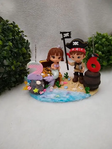 Topo Sereia e pirata com vela