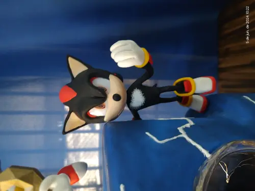 Bolo cenográfico do Sonic com led