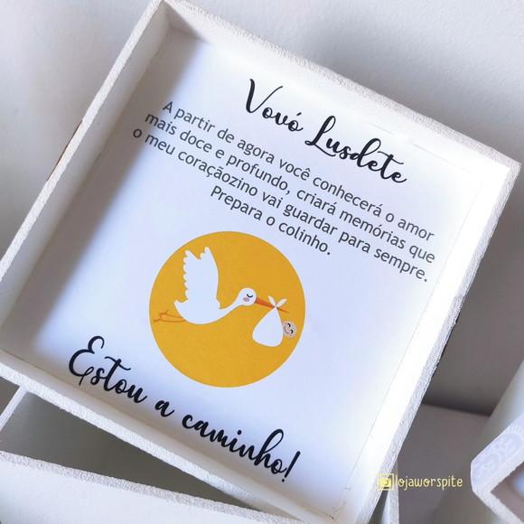 Kit para Anunciar Gravidez - 2 Caixas mdf + 2 Canecas