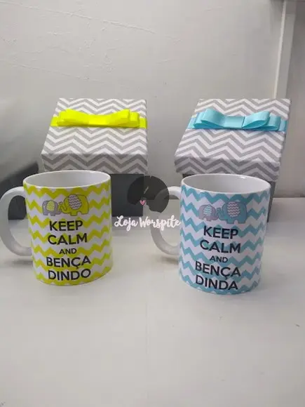 Caixa Convite Bença Dindos - Caixas e Canecas