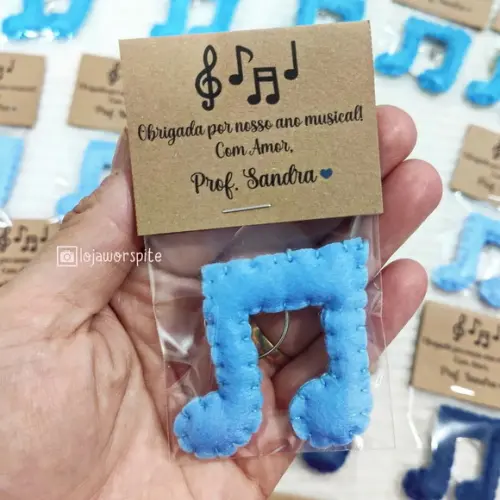 Chaveiro Nota Musical em Feltro