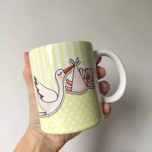 Kit para Anunciar Gravidez - 2 Caixas mdf + 2 Canecas