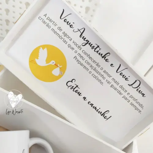 Kit para Anunciar Gravidez aos Avós - com Canecas