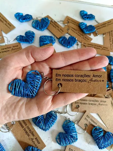 Lembrancinha Boas Vindas Nascimento - Chaveiro Coração