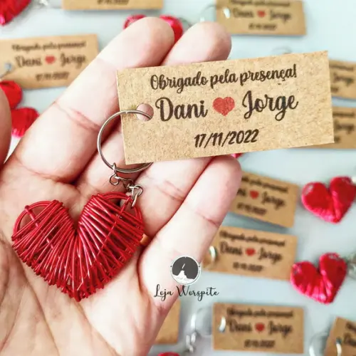 Lembrancinha Casamento - Chaveiro Coração Arame