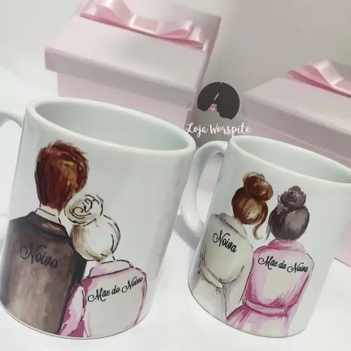 Presente Mãe e Avó do Noivo ou Noiva - Caixas e Canecas