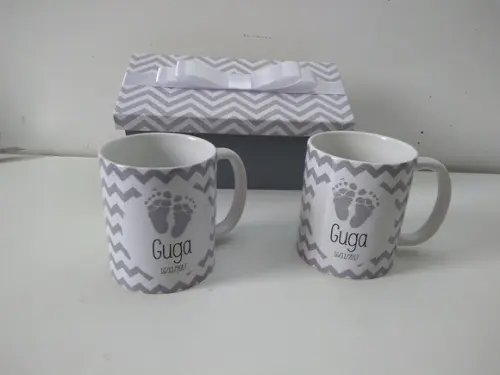 Presente para Padrinhos de Batismo - Caixa e Canecas