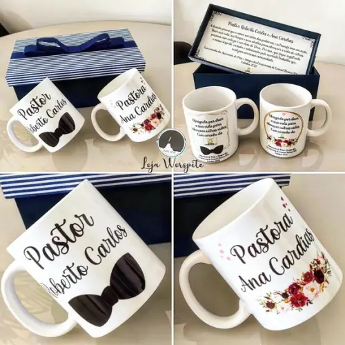 Presente para Pastores - Kit Caixa + 2 Canecas