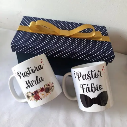 Presente para Pastores - Kit Caixa + 2 Canecas