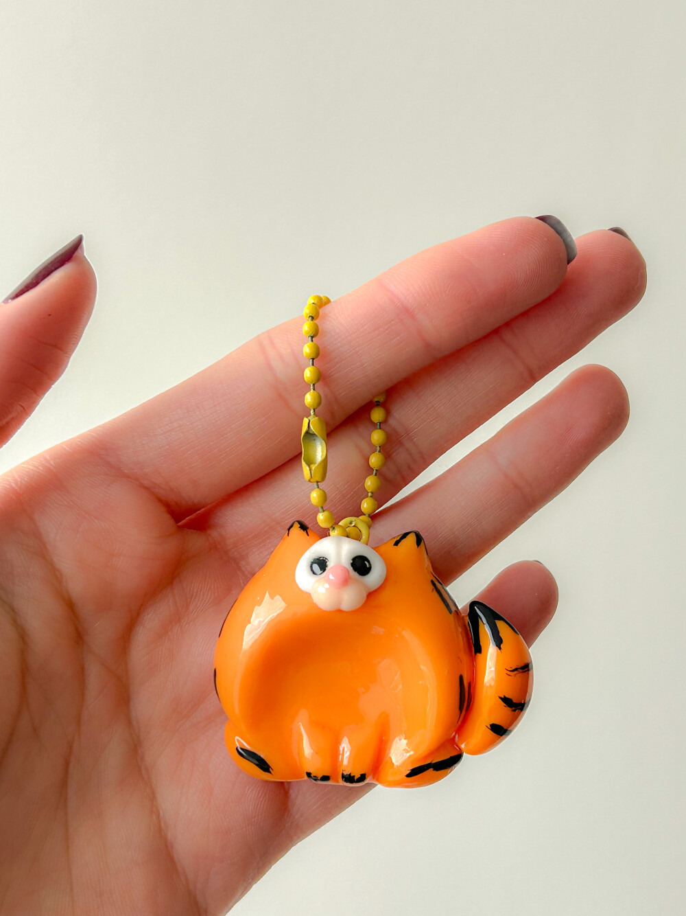 Mini chaveiro Pedra da Calma Gatinho Laranja