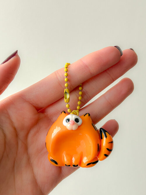 Mini chaveiro Pedra da Calma Gatinho Laranja