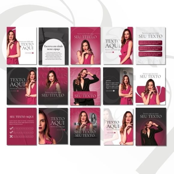 40 Templates Canva Editáveis Vermelho | Instagram
