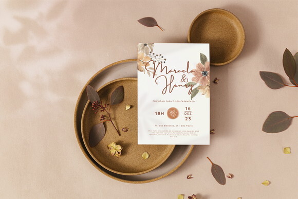 Convite Casamento Personalizado Boho