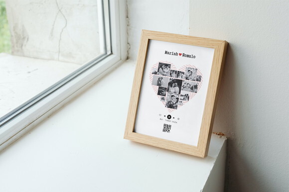 Quadro com Moldura Qr Code Dia dos Namorados