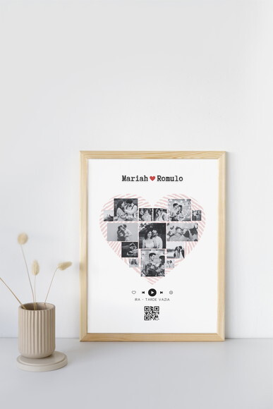Quadro com Moldura Qr Code Dia dos Namorados