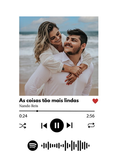 Quadro com Moldura Spotify Dia dos Namorados