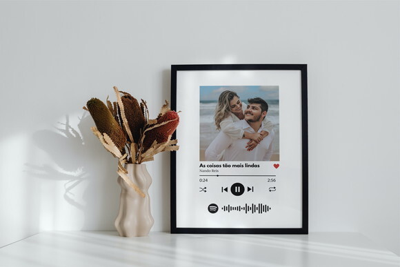 Quadro com Moldura Spotify Dia dos Namorados