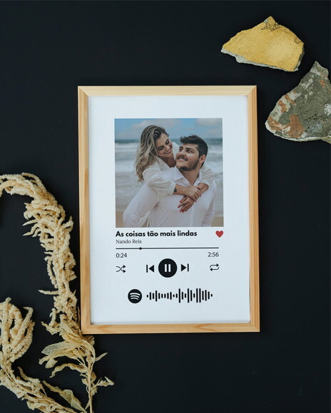 Quadro com Moldura Spotify Dia dos Namorados