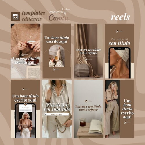 130 Templates Canva Editaveis | Minimalista Dourado