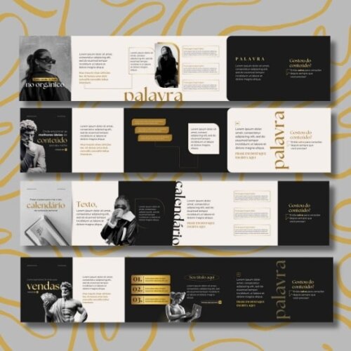 40 Templates Canva Editáveis Preto e Dourado| Instagram Gold