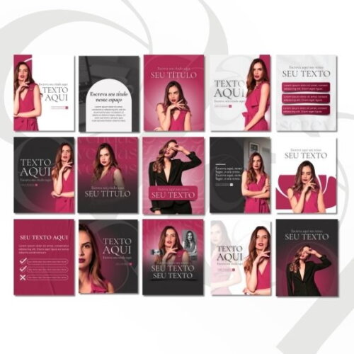 40 Templates Canva Editáveis Vermelho | Instagram