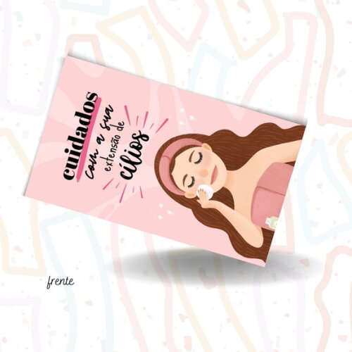 Cartão Cuidados Lashes Extensão de Cílios 250g 1000un.