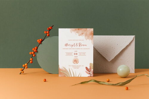 Convite Casamento Personalizado Boho