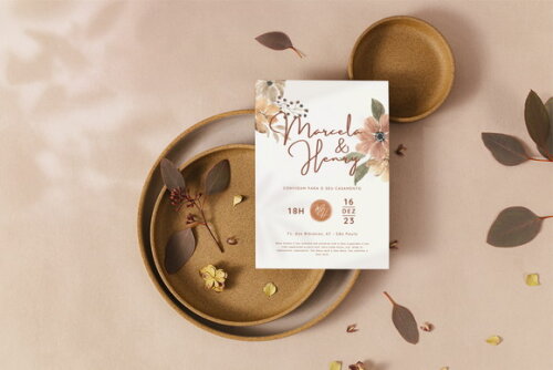 Convite Casamento Personalizado Boho