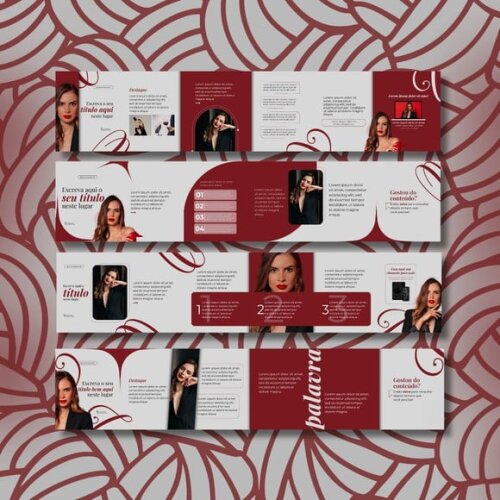 Pack 40 Templates Canva Editáveis Vermelho Posts Instagram