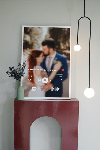Quadro com Moldura Spotify Casal Dia dos Namorados