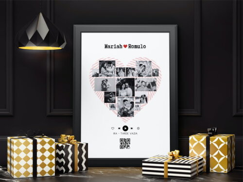 Quadro com Moldura Qr Code Dia dos Namorados