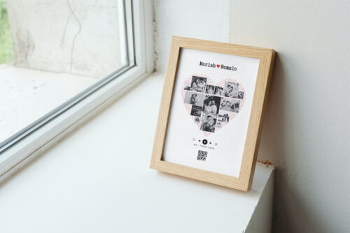 Quadro com Moldura Qr Code Dia dos Namorados