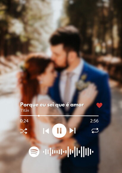Quadro com Moldura Spotify Casal Dia dos Namorados