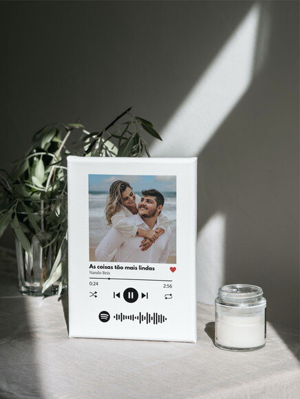 Quadro com Moldura Spotify Dia dos Namorados