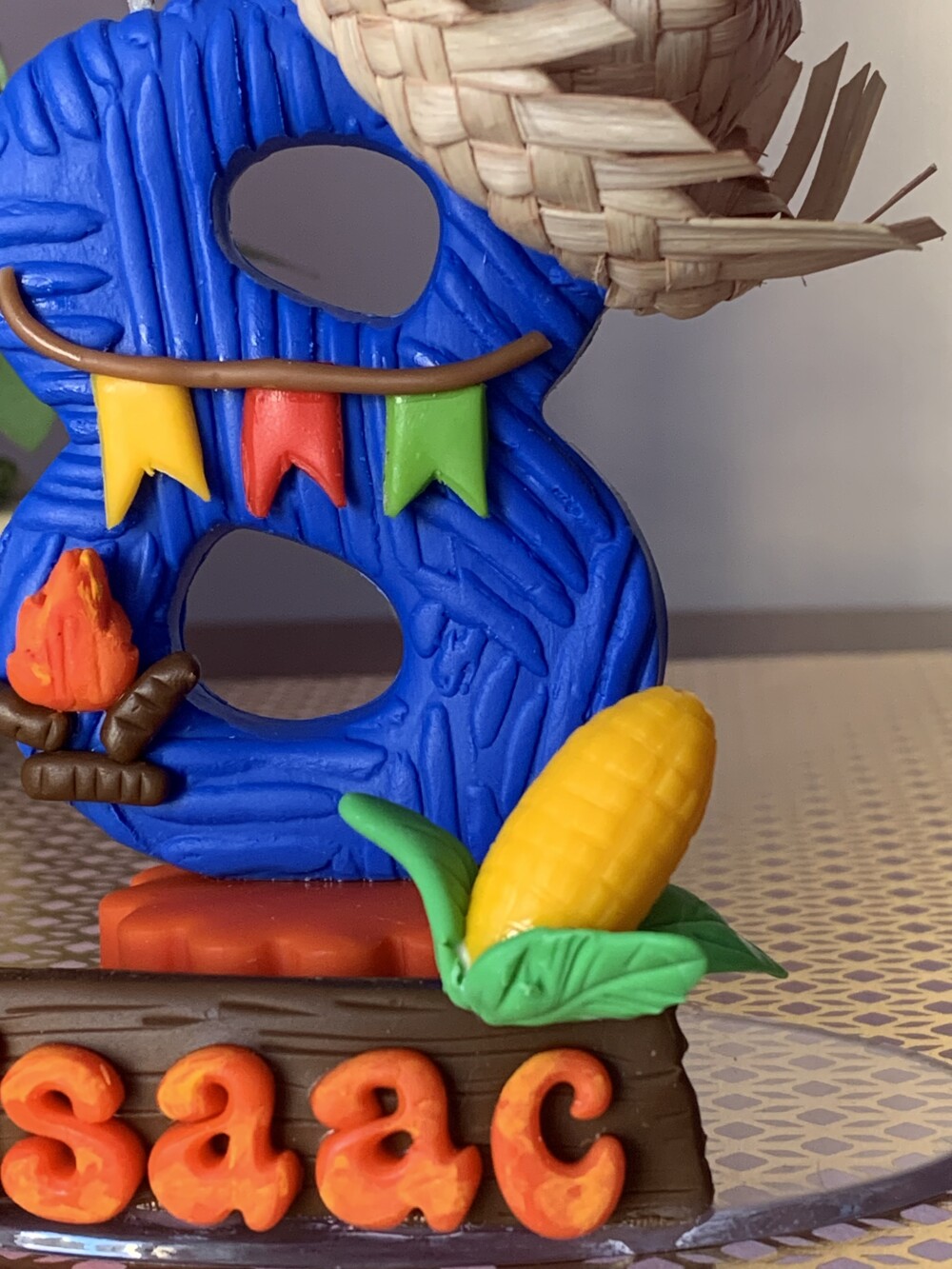 Vela Tema Festa Junina Personalizada em Biscuit