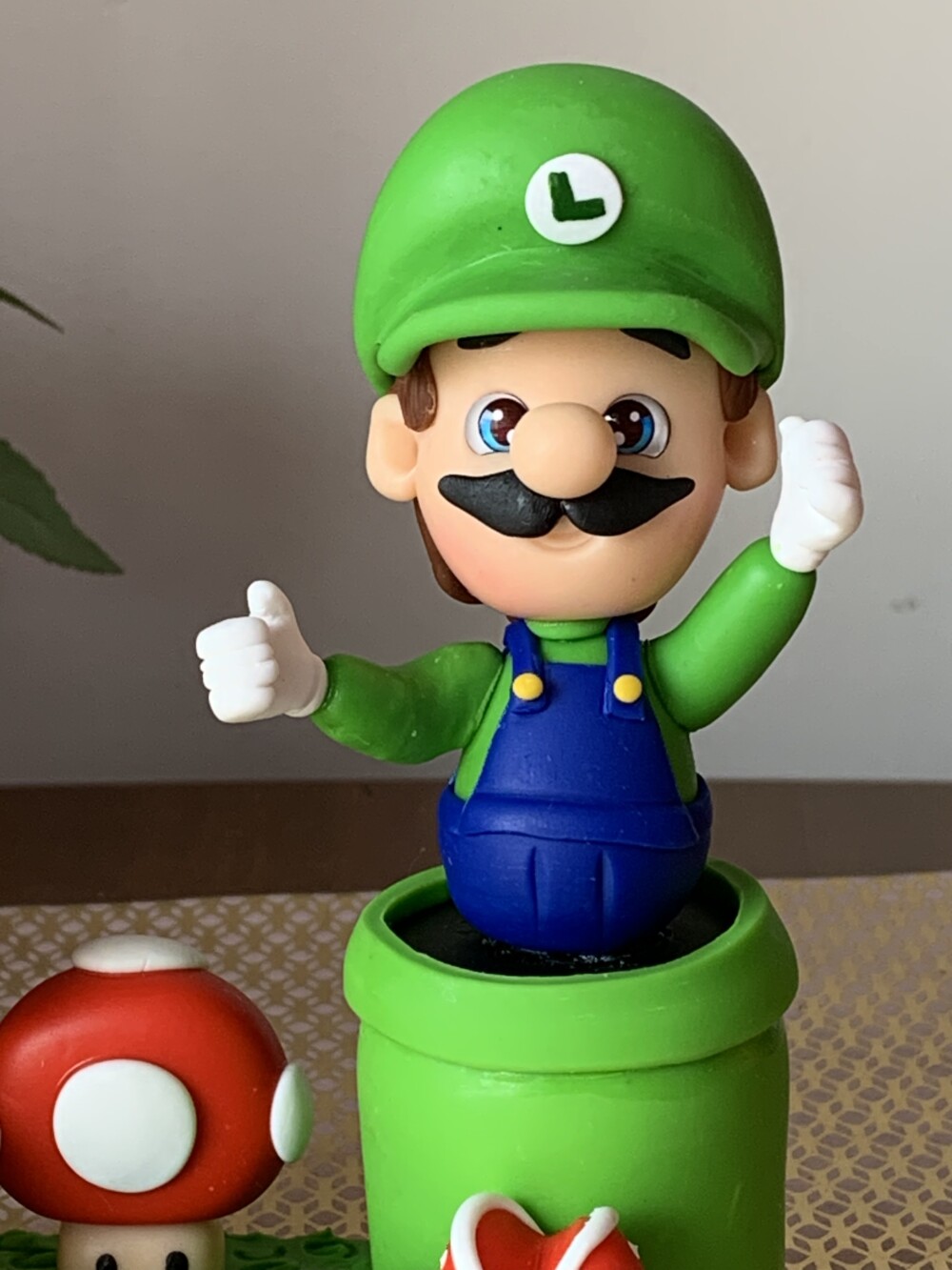Topo de Bolo Super Luigi Personalizado em Biscuit