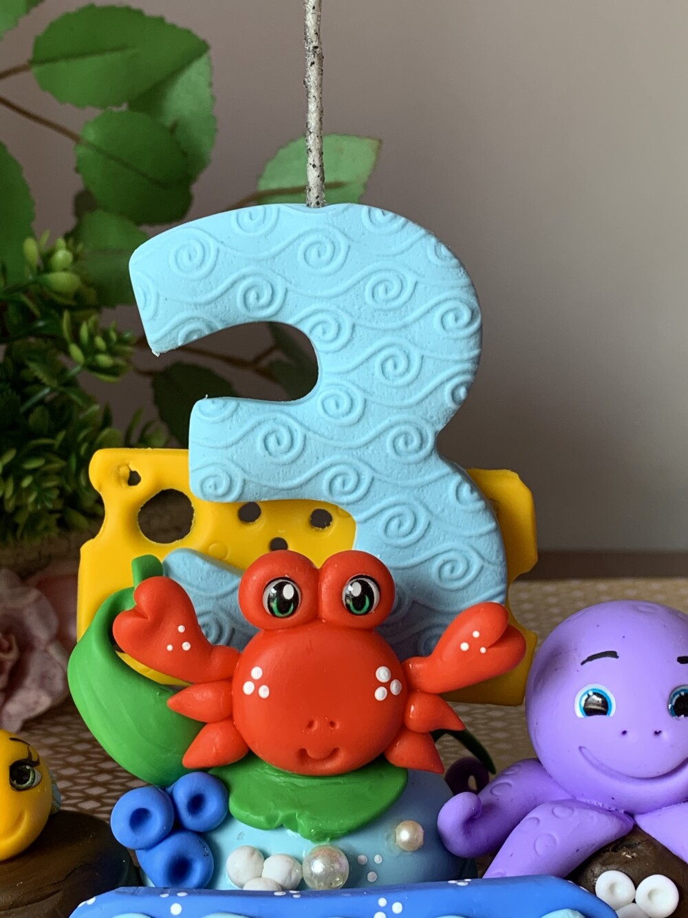 Topo de Bolo Fundo do Mar Personalizado em Biscuit