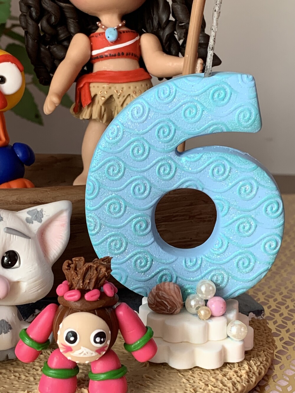 Topo de Bolo Moana Personalizado em Biscuit
