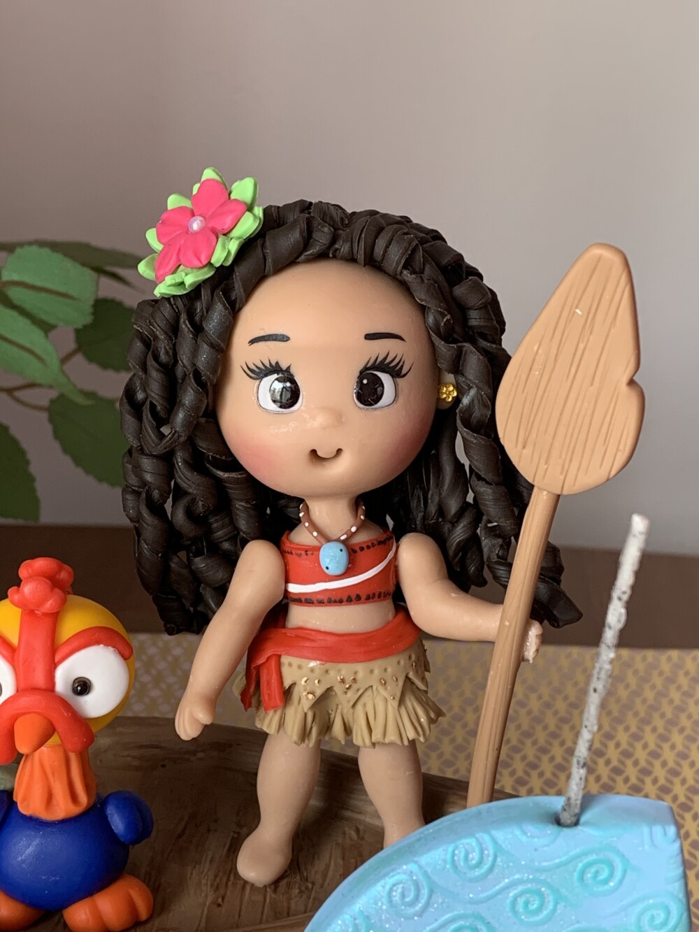 Topo de Bolo Moana Personalizado em Biscuit