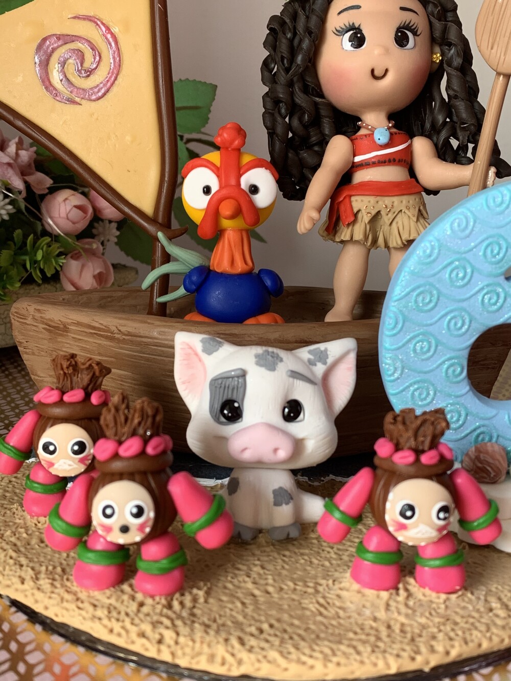Topo de Bolo Moana Personalizado em Biscuit