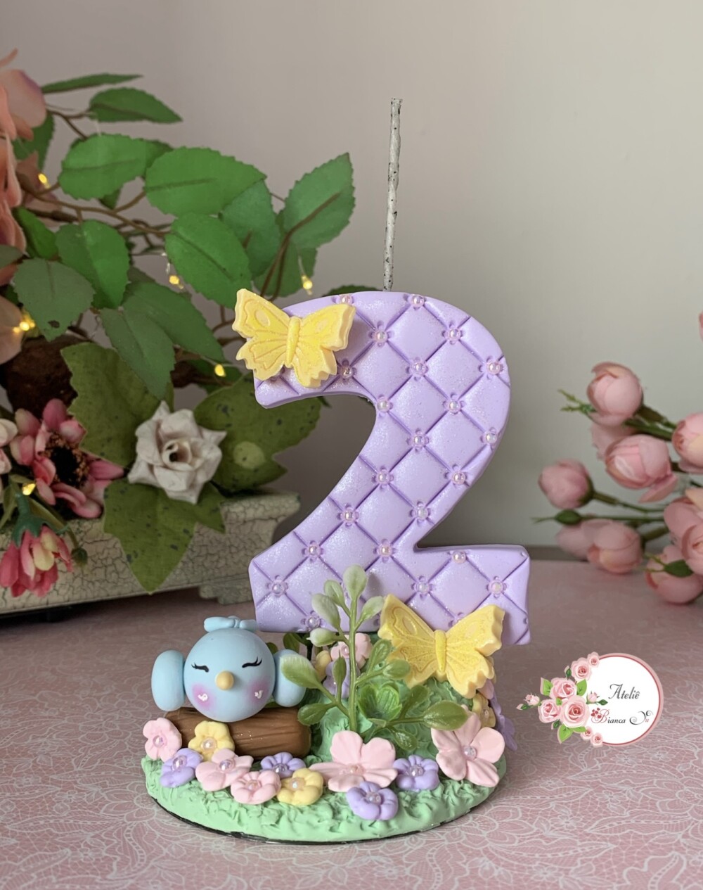 Vela Jardim Encantado em Biscuit Personalizado