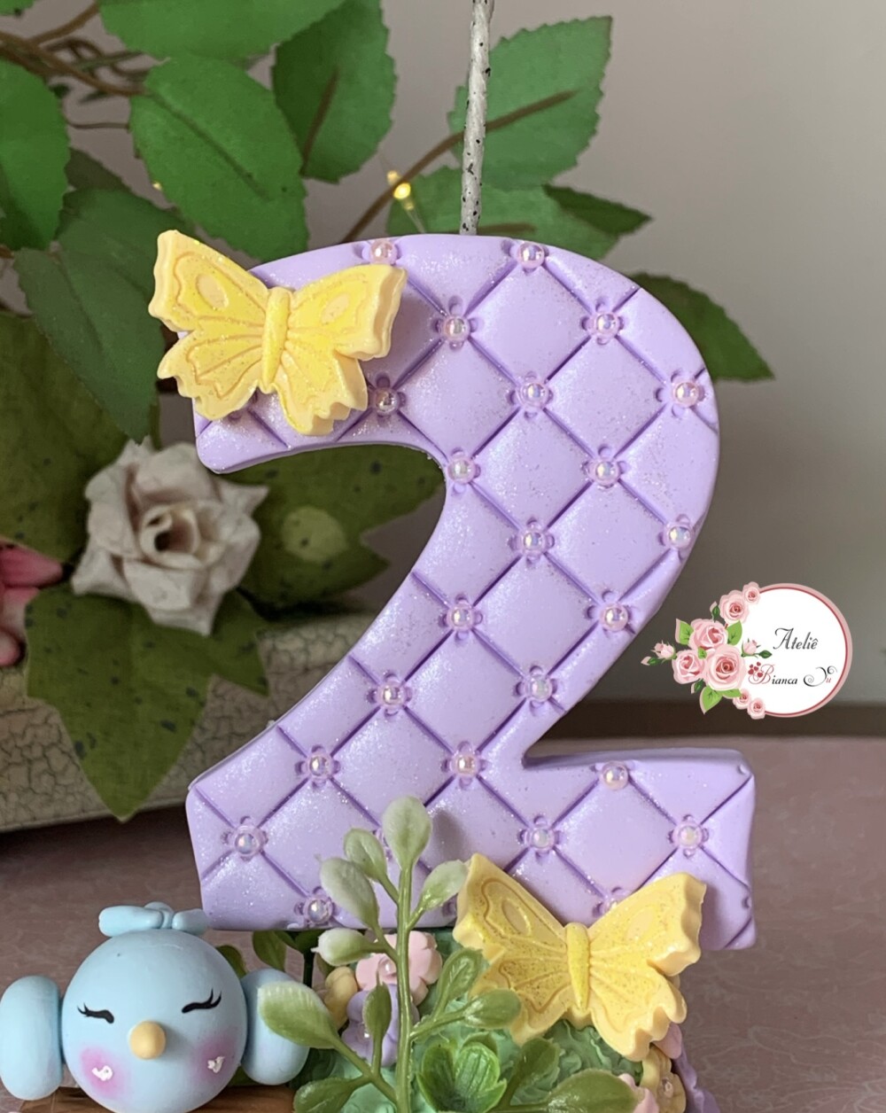 Vela Jardim Encantado em Biscuit Personalizado