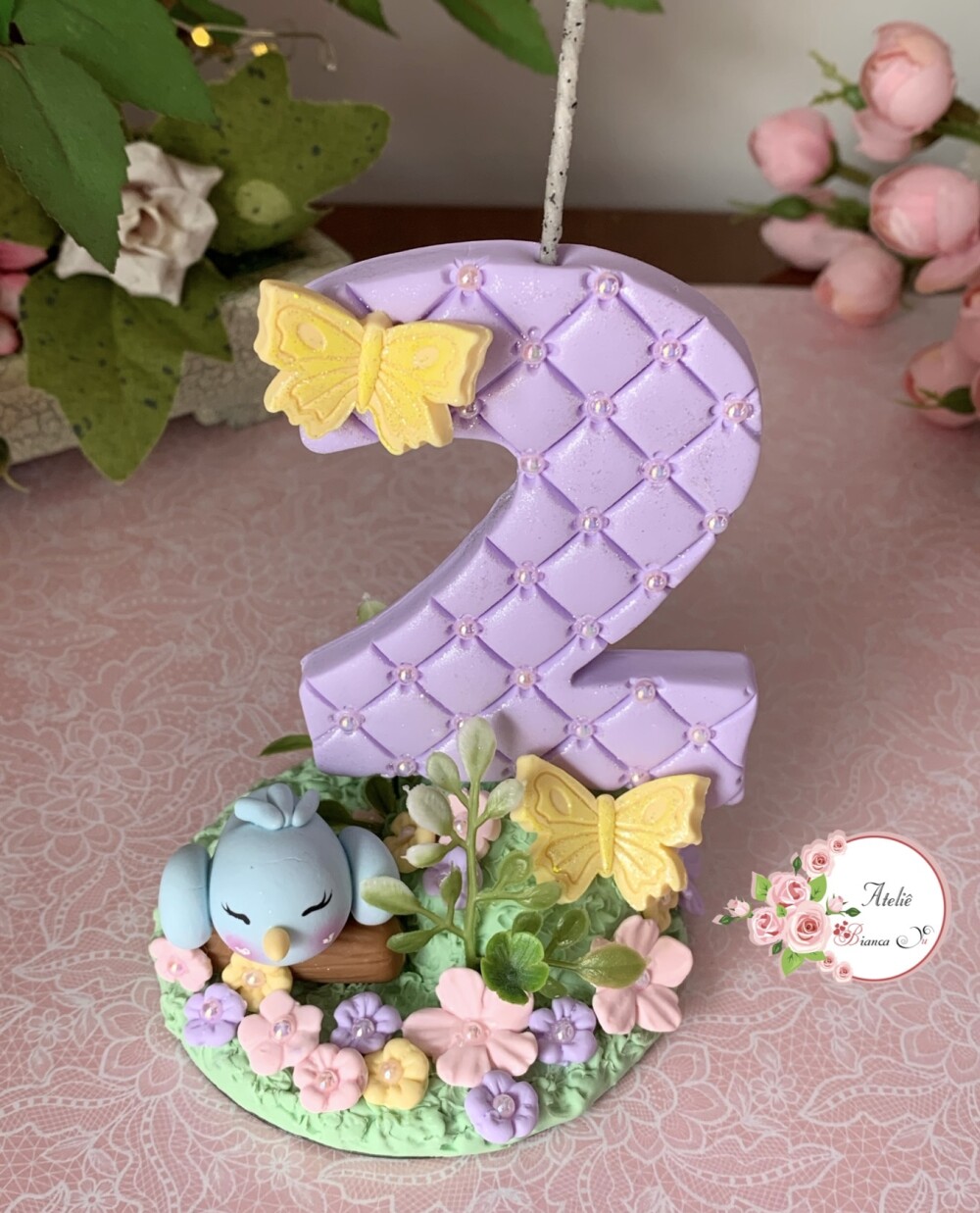Vela Jardim Encantado em Biscuit Personalizado