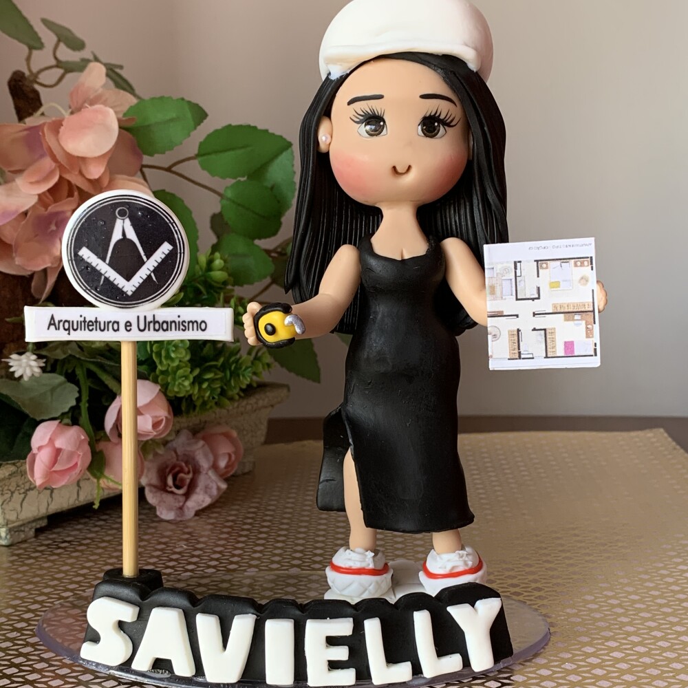 Boneca Arquiteta Personalizada em Biscuit Profissões