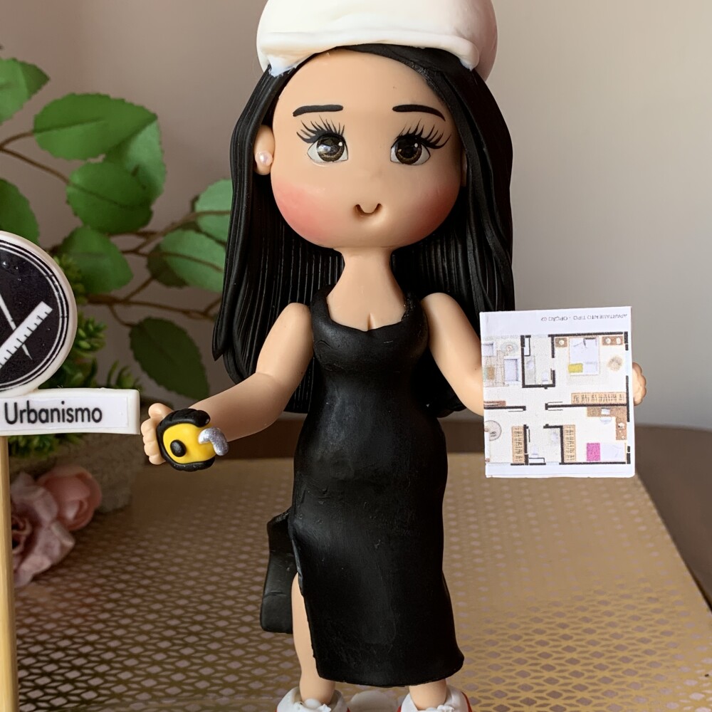 Boneca Arquiteta Personalizada em Biscuit Profissões