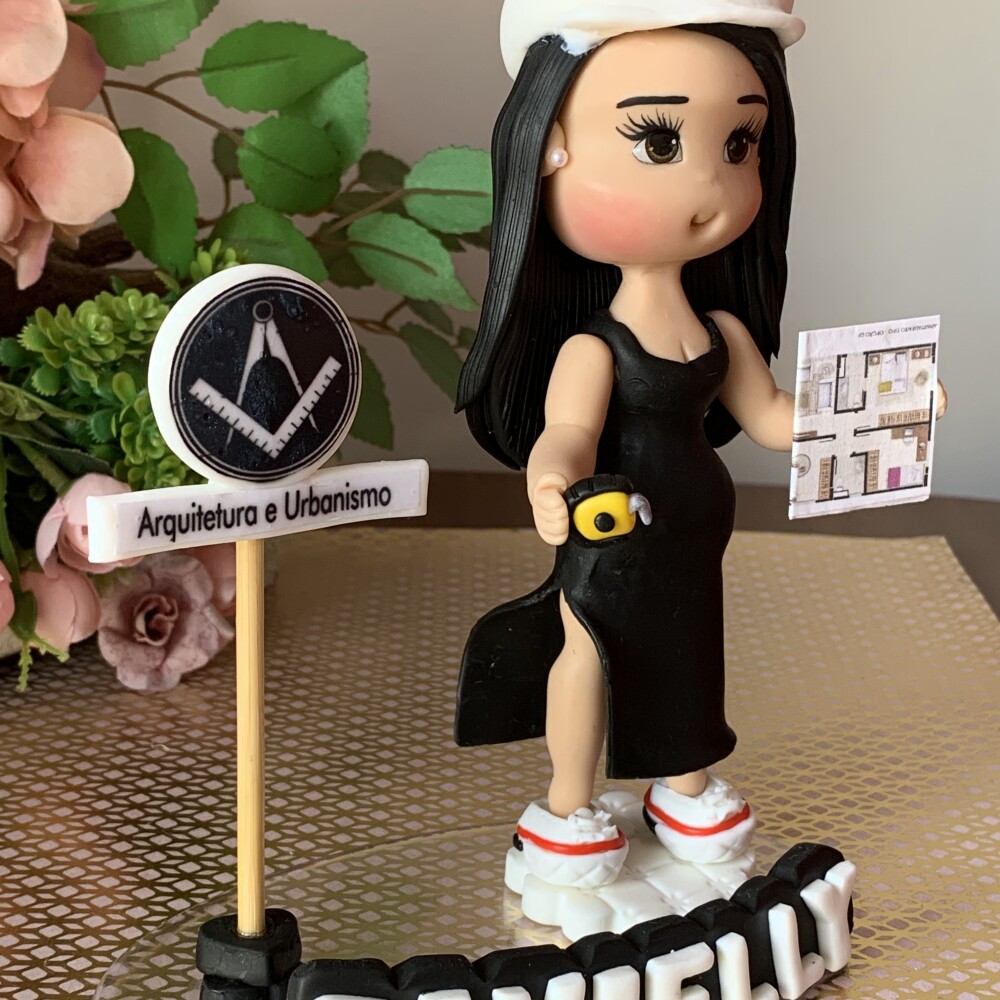 Boneca Arquiteta Personalizada em Biscuit Profissões