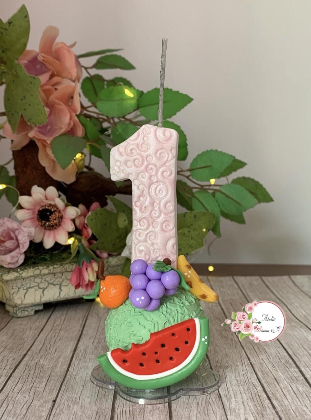 Vela Frutinhas em Biscuit Personalizada